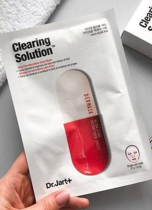 Тканинна маска очищуюча для проблемної шкіри dr.jart+ clearing solution9 фото