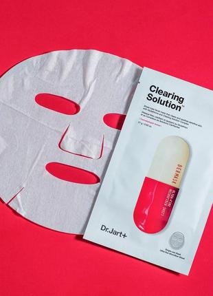 Тканинна маска очищуюча для проблемної шкіри dr.jart+ clearing solution10 фото