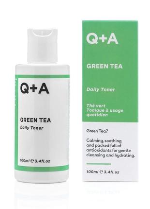 Тонер заспокійливий для обличчя з зеленим чаєм q+a green tea daily toner 100ml