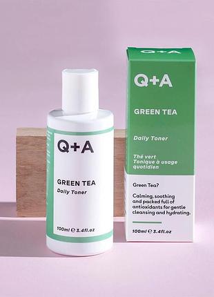 Тонер заспокійливий для обличчя з зеленим чаєм q+a green tea daily toner 100ml7 фото