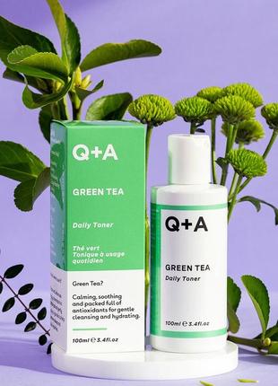 Тонер заспокійливий для обличчя з зеленим чаєм q+a green tea daily toner 100ml9 фото