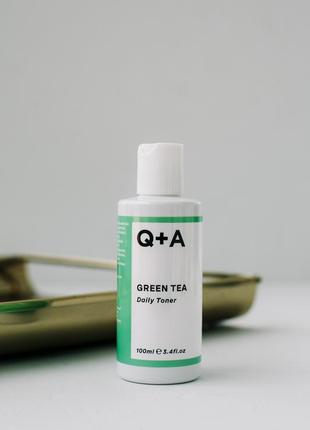 Тонер заспокійливий для обличчя з зеленим чаєм q+a green tea daily toner 100ml10 фото