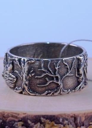 Кольцо серебряное "лес" 925 пробы арт. 03015