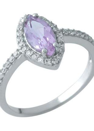 Серебряное кольцо с натуральным аметистом