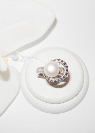 Серебряное кольцо с речным жемчугом1 фото