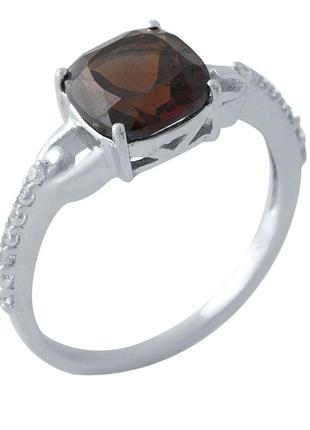 Серебряное кольцо с натуральным гранатом