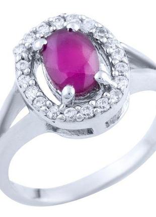 Серебряное кольцо с натуральным рубином