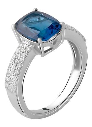 Срібне кільце з натуральним лондон топазом