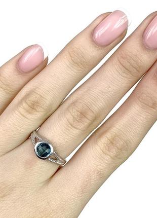 Серебряное кольцо с натуральным лондон топазом2 фото
