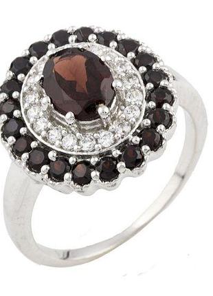 Серебряное кольцо komilfo с натуральным гранатом 2.862ct, вес изделия 4,89 гр (0477633) 18.5 размер