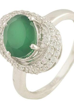 Серебряное кольцо komilfo с натуральным агатом, вес изделия 3,38 гр (0572536) 16.5 размер