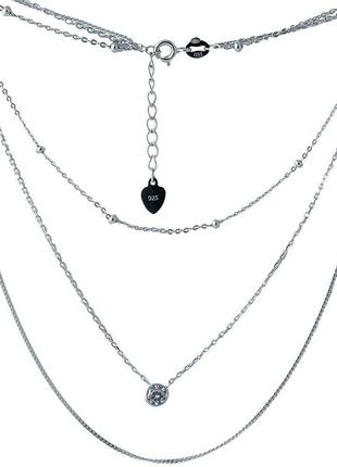 Серебряное колье komilfo с фианитами, вес изделия 5,06 гр (2005780) 480 размер
