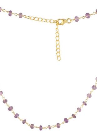 Серебряное колье с натуральным аметистом