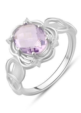 Серебряное кольцо с натуральным аметистом