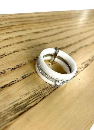 Серебряное кольцо с керамикой3 фото