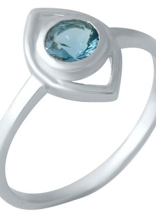 Серебряное кольцо с натуральным лондон топазом1 фото