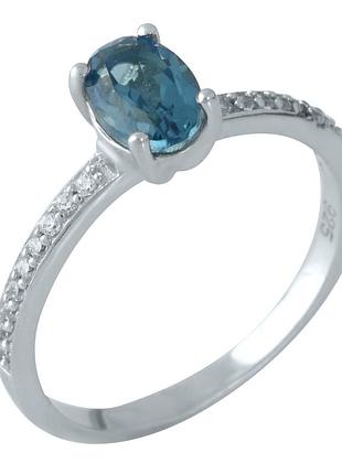 Серебряное кольцо с натуральным лондон топазом