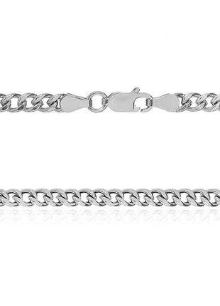 Срібний ланцюг бісмарк (родированная) 55см.