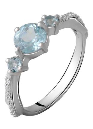 Серебряное кольцо с натуральным топазом1 фото