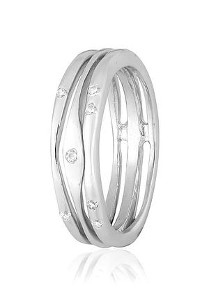 Серебряное кольцо с белыми фианитами