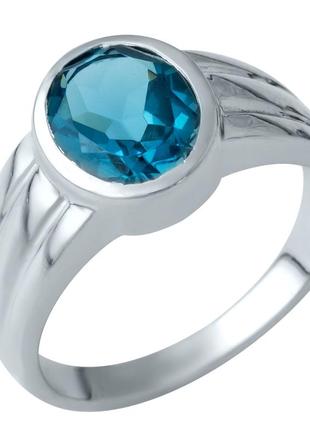 Срібне кільце з натуральним лондон топазом