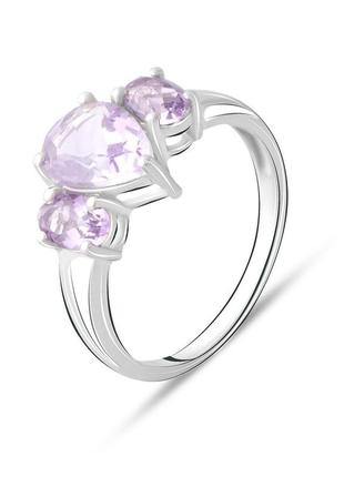 Серебряное кольцо с натуральным аметистом