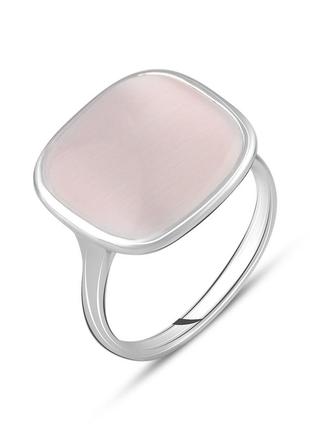 Серебряное кольцо с натуральным кошачьим глазом