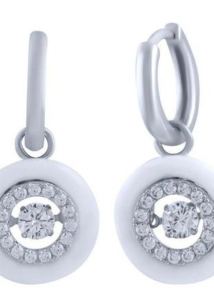 Серебряные серьги komilfo с керамикой (1325926)