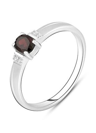 Срібне кільце з натуральним гранатом