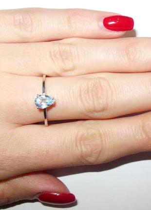 Серебряное кольцо с натуральным топазом4 фото