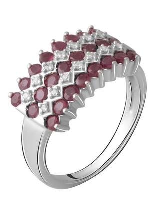 Серебряное кольцо с натуральным рубином