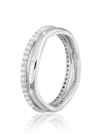 Серебряное кольцо с белыми фианитами
