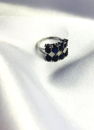 Серебряное кольцо с натуральным сапфиром2 фото