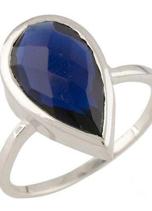 Серебряное кольцо komilfo с сапфиром nano, вес изделия 2,88 гр (0712949) 18 размер