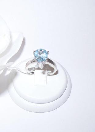 Серебряное кольцо с натуральным топазом2 фото