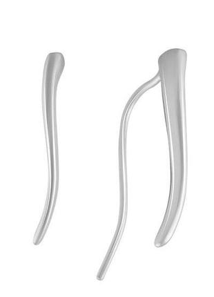 Серебряные серьги-каффы без камней