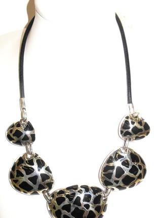 Серебряные серьги,кольцо и колье с эмалью и натуральным аметистом3 фото