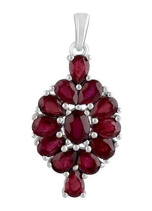Серебряный кулон с рубином (гидротермальный, нано)
