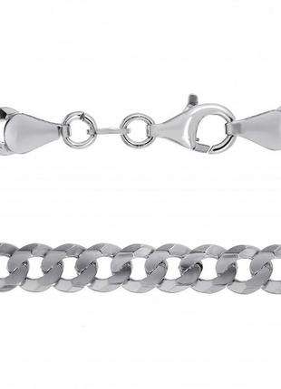 Срібний ланцюг бісмарк (родированная) 55см.