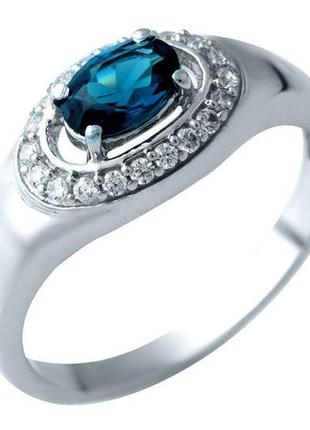 Серебряное кольцо с натуральным лондон топазом