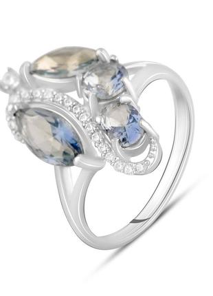 Серебряное кольцо с натуральным мистик топазом