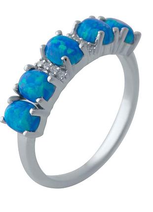 Срібне кільце з благородним опалом