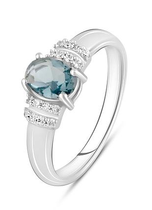 Серебряное кольцо с натуральным лондон топазом