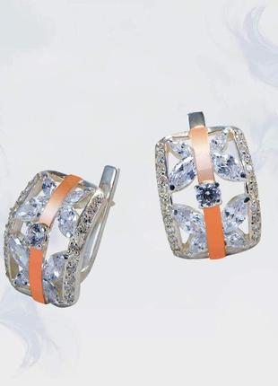 Серьги из серебра с золотыми вставками