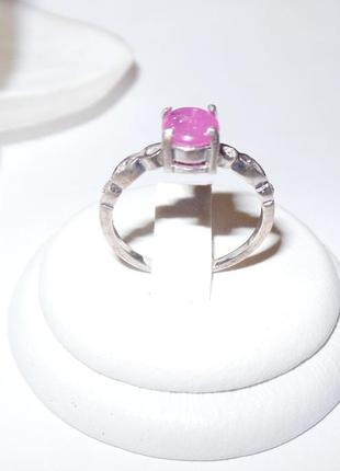 Серебряное кольцо с натуральным рубином (кабошон)2 фото
