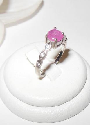 Серебряное кольцо с натуральным рубином (кабошон)4 фото
