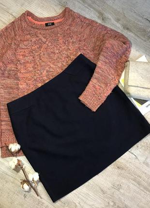 Юбка esprit 40р шерстяная мини юбочка 10р темносиняя юбка