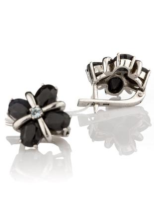 Сережки срібні з сапфіром і топазом е-341