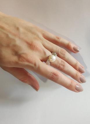 Серебряное кольцо с барочным жемчугом2 фото