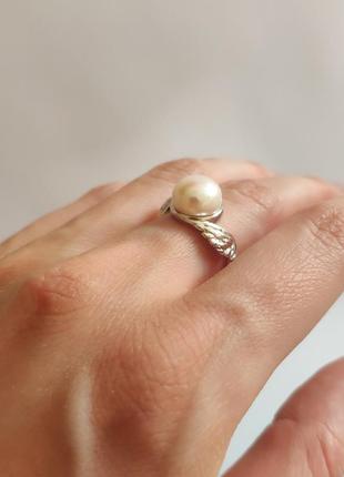 Серебряное кольцо с барочным жемчугом3 фото